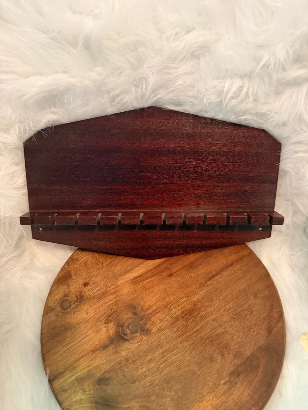 Wooden Wall Rack in Dark Brown - Home Wall Decor